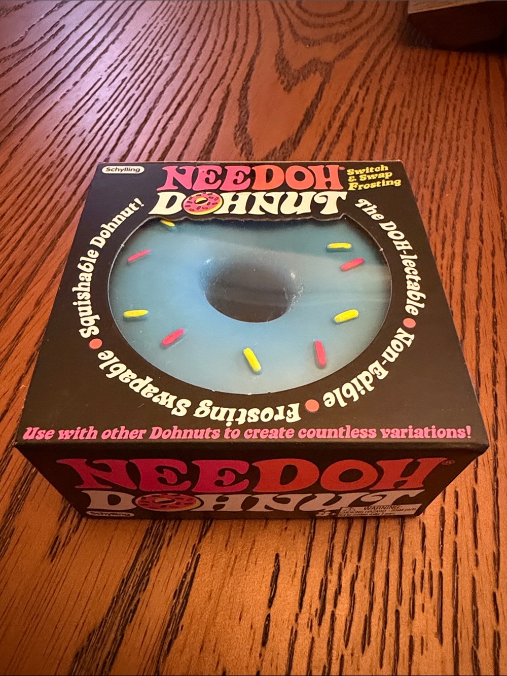 Schylling Needoh Donut Squishable Toy - Blue Frosting